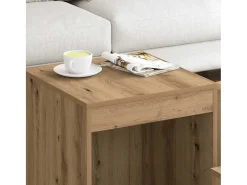 Mesas apilables 3 pzas madera contrachapada color roble artisan