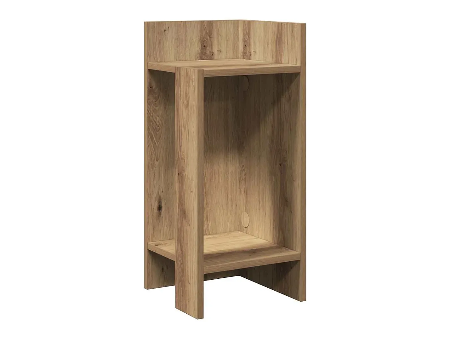 Mesas auxiliares 2 uds con estante artesanal roble 25,5x27x60cm