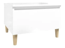 Mesas auxiliares 2 uds contrachapada blanco brillo 50x46x35 cm