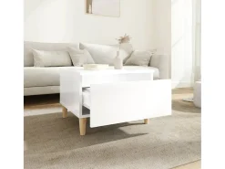 Mesas auxiliares 2 uds contrachapada blanco brillo 50x46x35 cm