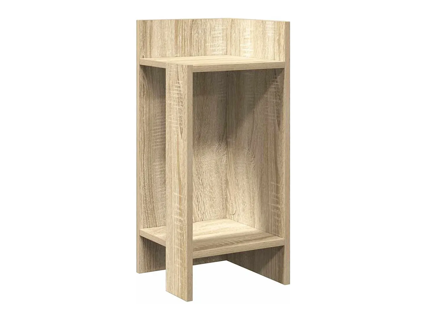 Mesas auxiliares 2 uds con estante roble sonoma 25,5x27x60 cm