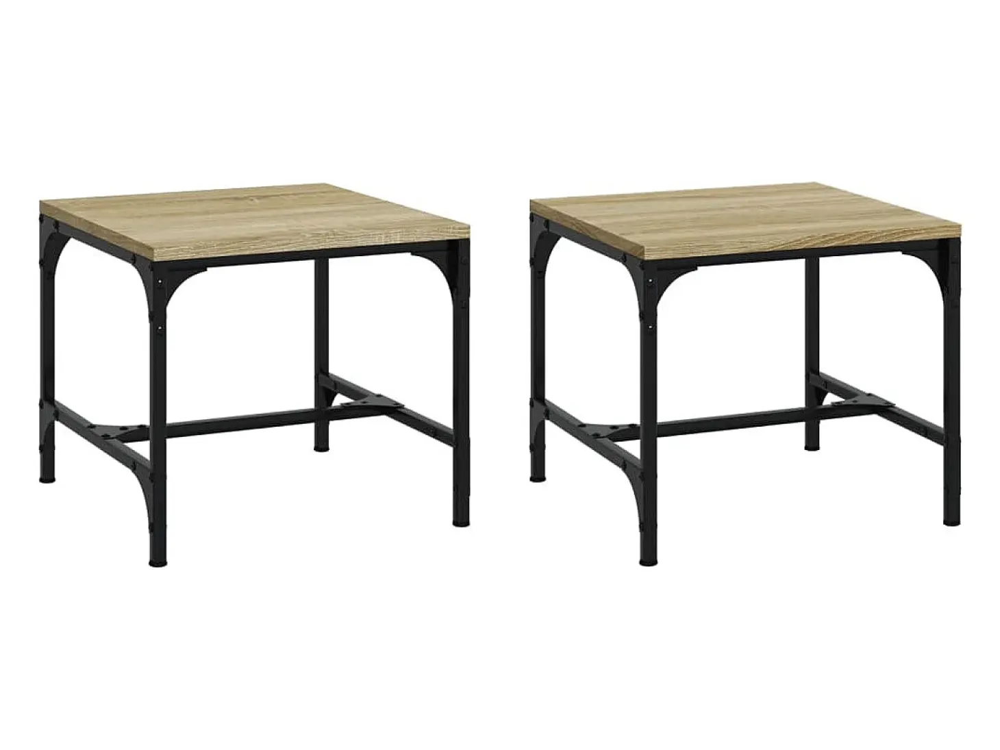 Mesas auxiliares 2 uds madera roble Sonoma 40x40x35 cm