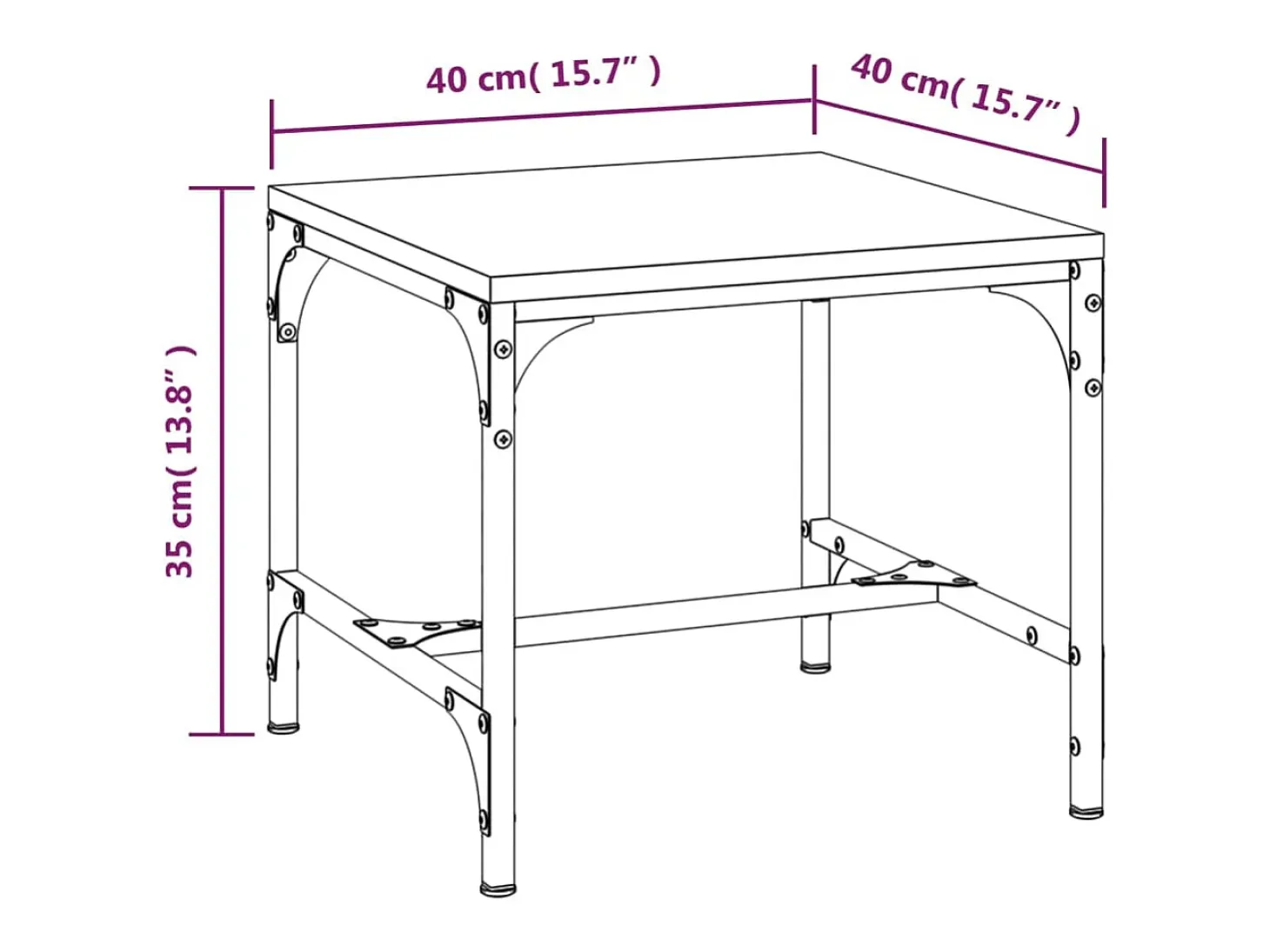Mesas auxiliares 2 uds madera roble Sonoma 40x40x35 cm