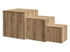 Mesas auxiliares 3 uds madera de ingeniería madera envejecida