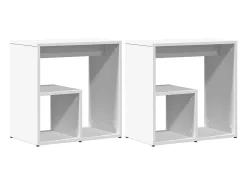 Mesas auxiliares 2 uds madera de ingeniería blanco 50x30x50 cm ES887177