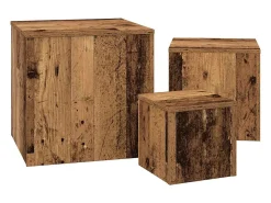 Mesas auxiliares 3 uds madera de ingeniería roble artisan