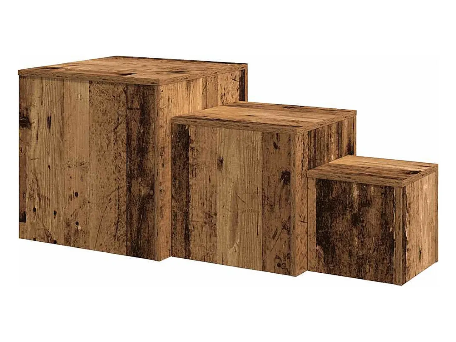 Mesas auxiliares 3 uds madera de ingeniería roble artisan