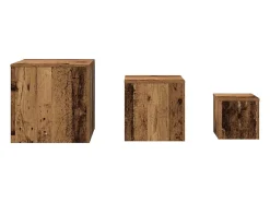 Mesas auxiliares 3 uds madera de ingeniería roble artisan