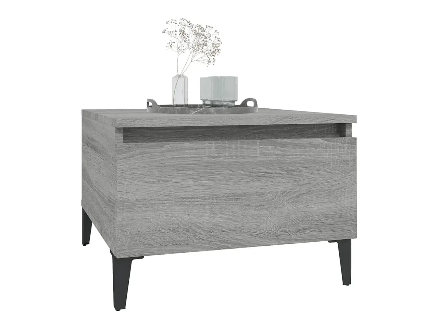 Mesas auxiliares 2 unidades contrachapada gris Sonoma 50x46x35 cm
