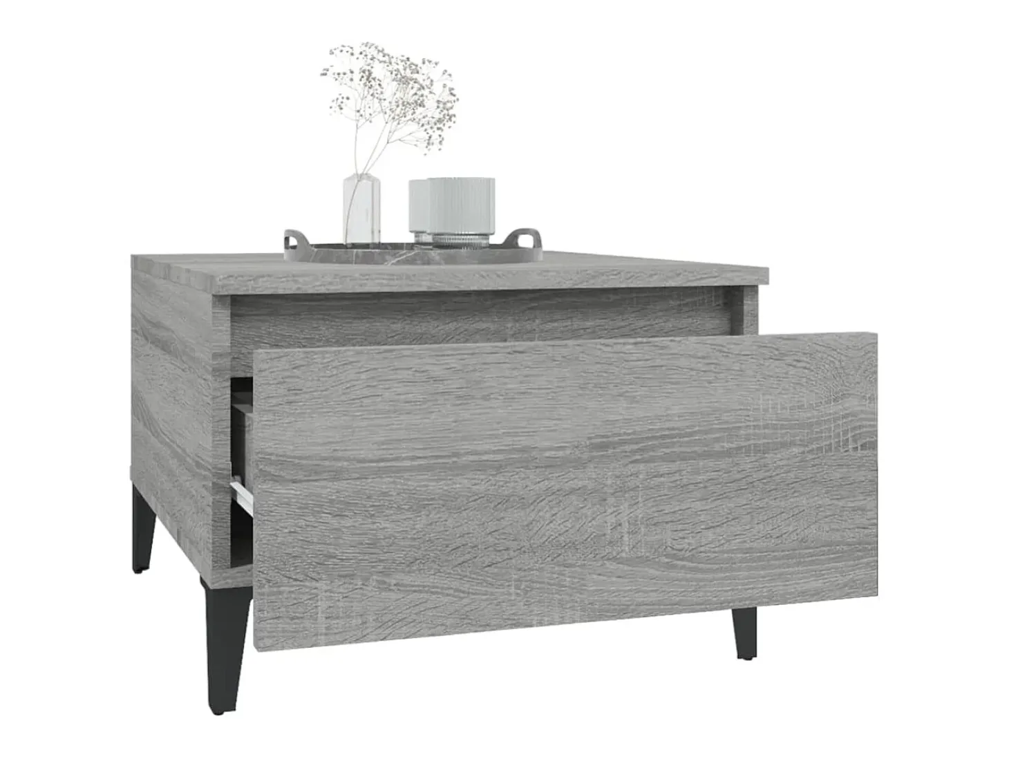 Mesas auxiliares 2 unidades contrachapada gris Sonoma 50x46x35 cm