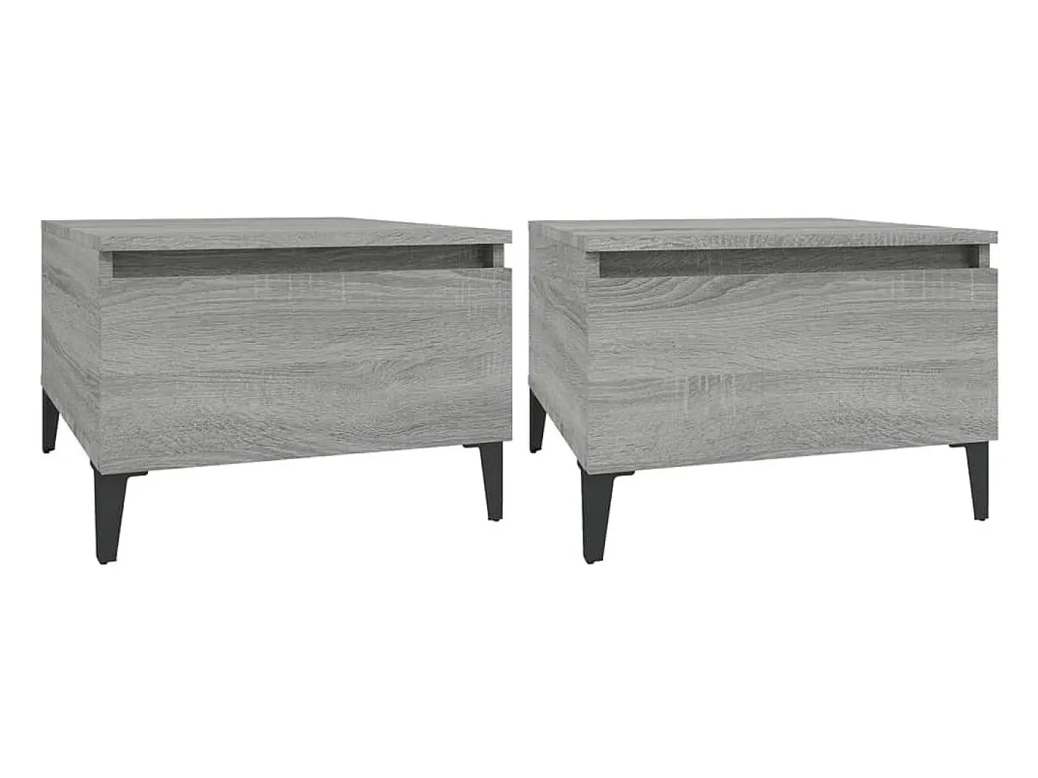 Mesas auxiliares 2 unidades contrachapada gris Sonoma 50x46x35 cm