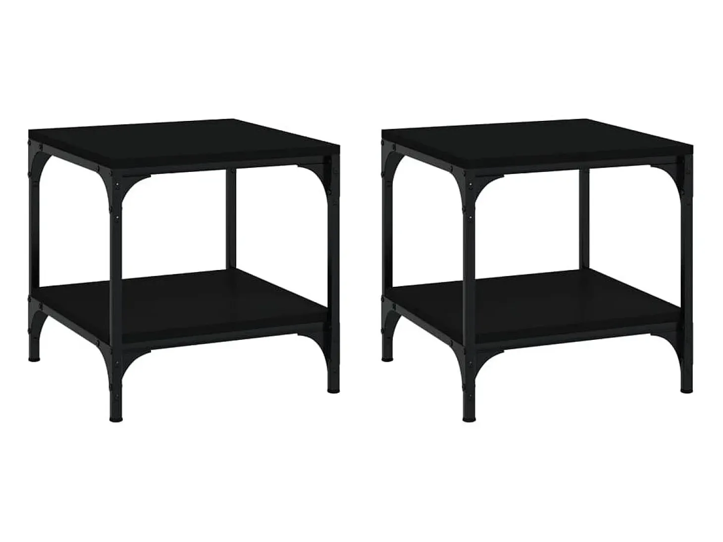 Mesas auxiliares 2 unidades madera contrachapada negro 40x40x40 cm
