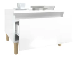 Mesas auxiliares 2 unidades contrachapada blanco brillo 50x46x35 cm
