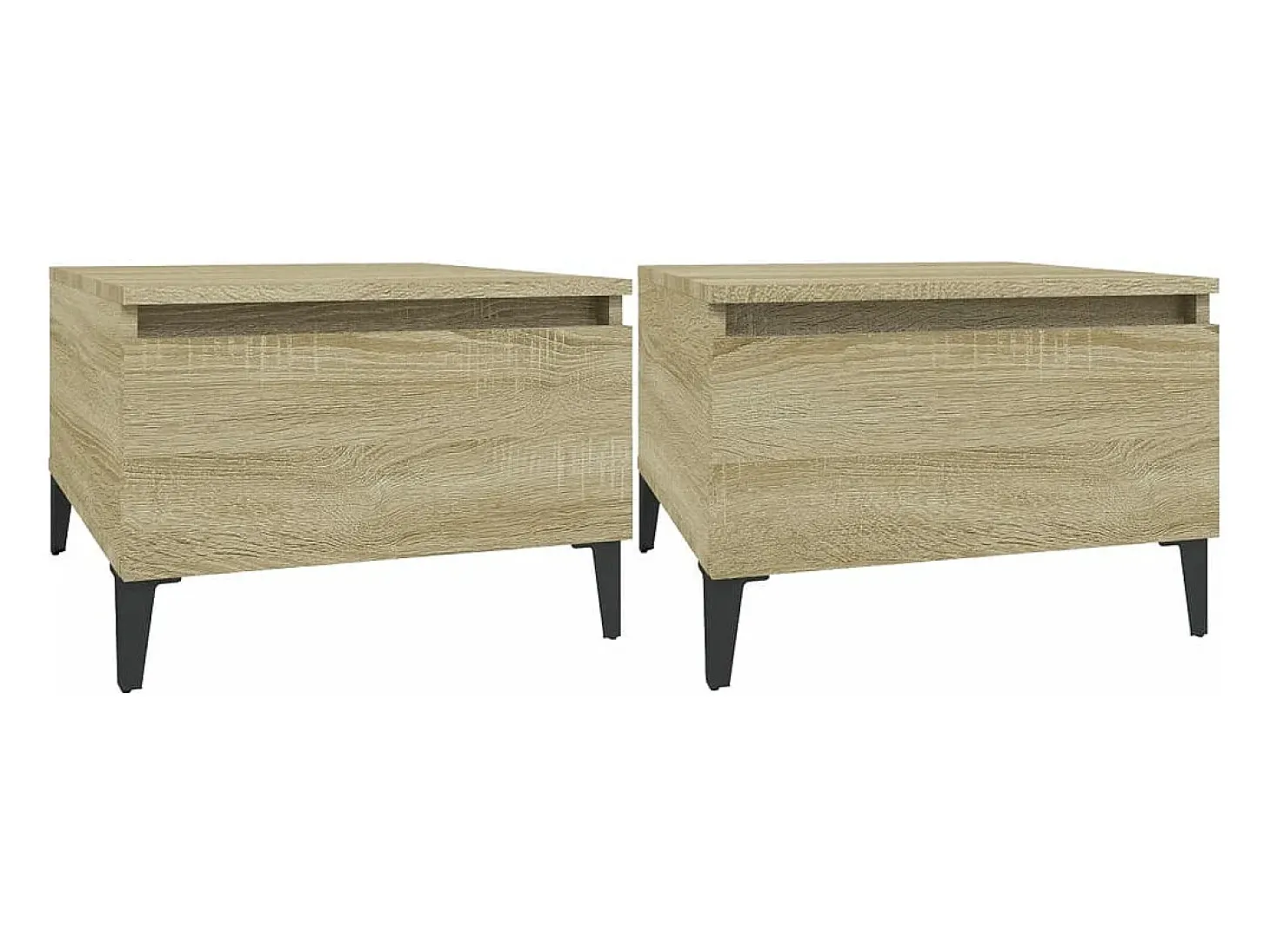 Mesas auxiliares 2 unidades madera roble Sonoma 50x46x35 cm