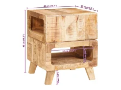 Mesas auxiliares Marrón 40 x 40 x 49 cm madera maciza de mango