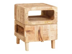Mesas auxiliares Marrón 40 x 40 x 49 cm madera maciza de mango