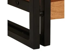 Mesas consola con cajón 2 piezas Marrón Madera maciza de Acacia