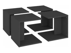 Mesas de centro 4 piezas madera contrachapada gris 33x33x33 cm