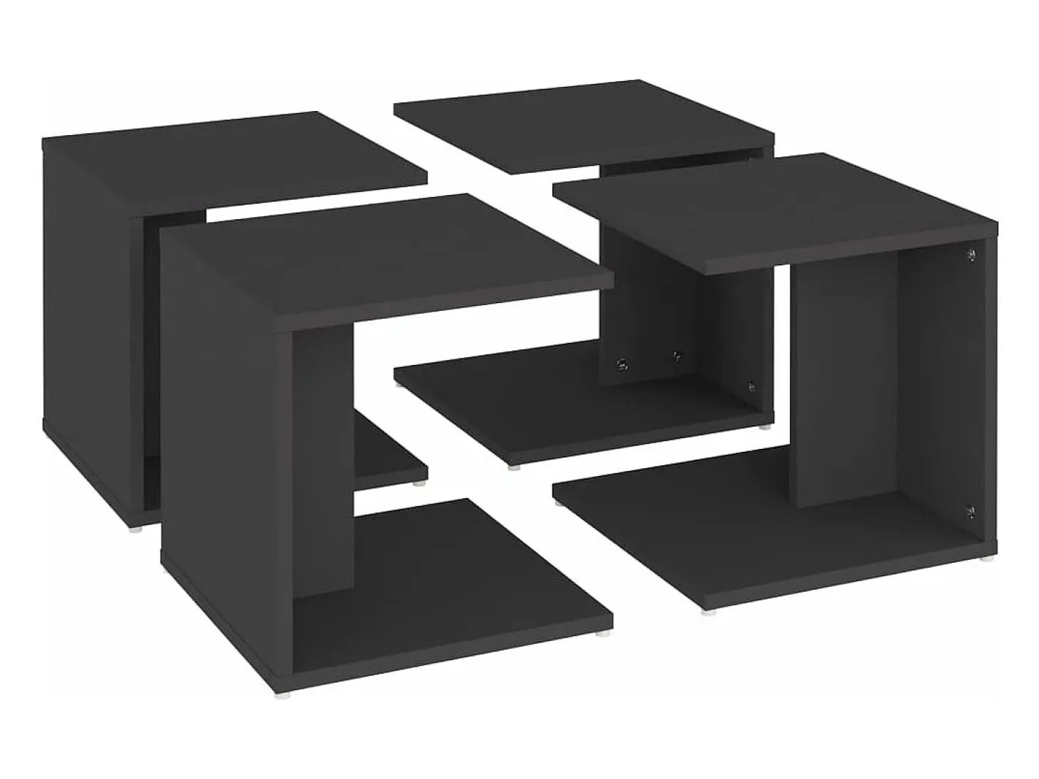 Mesas de centro 4 piezas madera contrachapada gris 33x33x33 cm