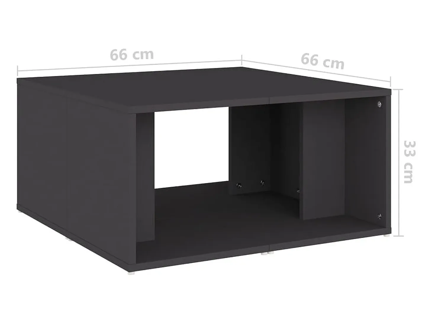 Mesas de centro 4 piezas madera contrachapada gris 33x33x33 cm