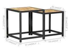 Mesas de centro 2 unidades MDF negro y amarillo