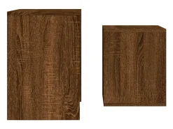 Mesas de centro apilables 2 piezas madera ingeniería roble marrón