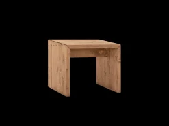 Mesita / Taburete de madera maciza en tono natural de 45x50cm - TELVA - DECOWOOD