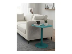 Mesita Auxiliar Salón, Metálica, Diseño Escandinavo, Funcional – Turquesa - 51*49*38 cm – SKANDY