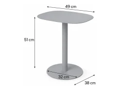 Mesita Auxiliar Salón, Metálica, Diseño Escandinavo, Funcional – Gris - 51*49*38 cm – SKANDY