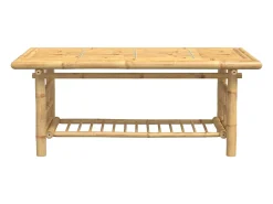 Mesita de centro de bambú 110x55x45 cm