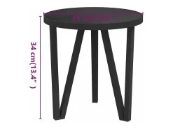 Mesita de centro MDF negra Ø35 cm