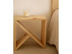 Mesita de madera maciza en tono roble oscuro de 50x50cm - STOKE - DECOWOOD