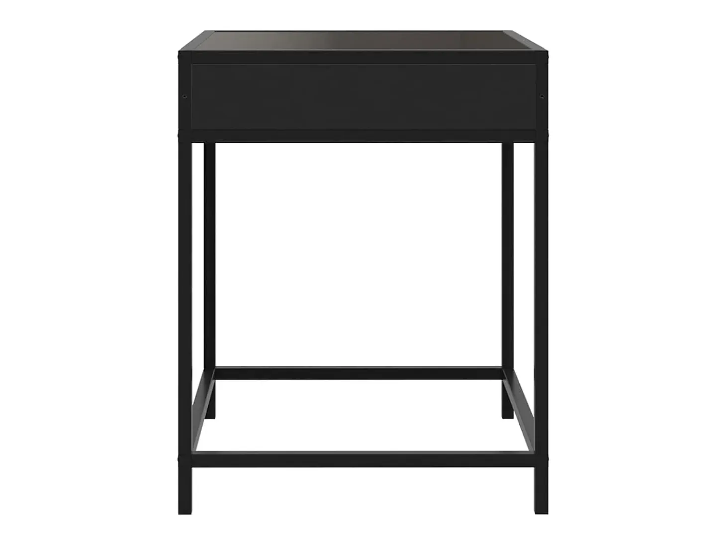 Mesita de noche con Infinity LED negra 40x40x51 cm