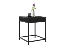 Mesita de noche con Infinity LED negra 40x40x51 cm