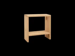 Mesita de noche de madera maciza en tono roble medio de 40x20cm - MELLER - DECOWOOD