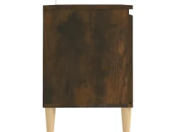 Mesita de noche patas madera maciza roble ahumado 103,5x35x50cm ES43577