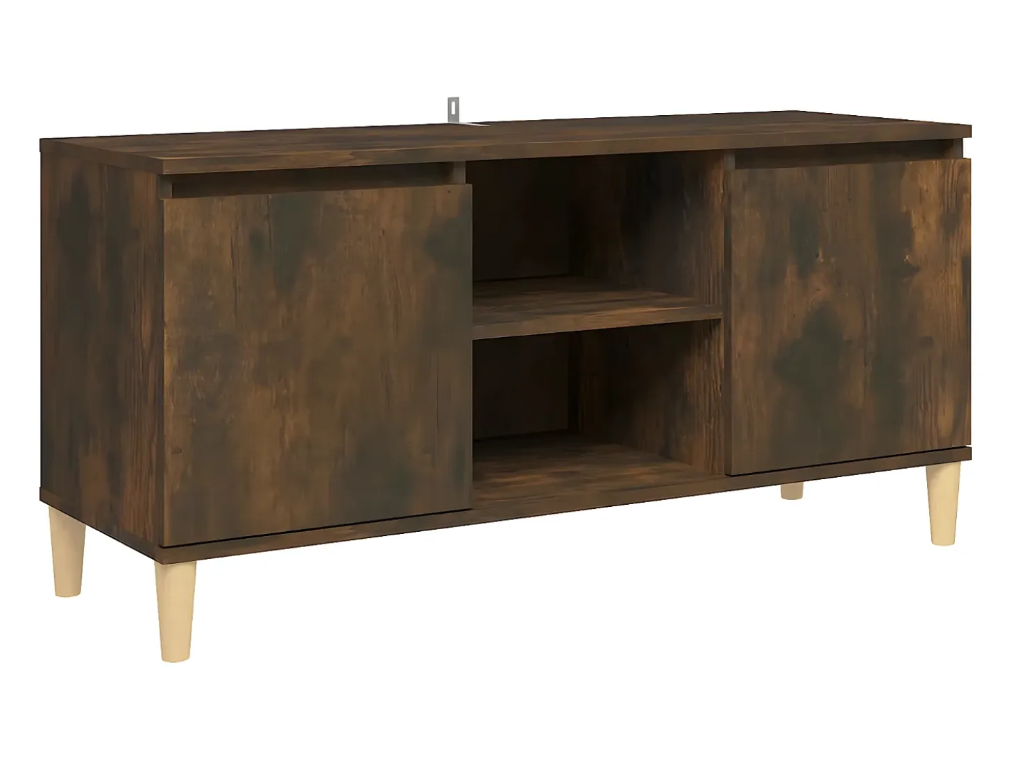 Mesita de noche patas madera maciza roble ahumado 103,5x35x50cm ES43577
