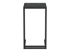 Mesita ordenador vidrio transparente negro mármol 50x35x65cm