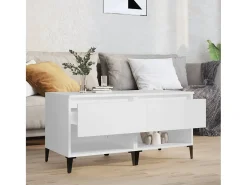 Mesitas de noche 2 unidades madera contrachapada blanco 50x46x50 cm