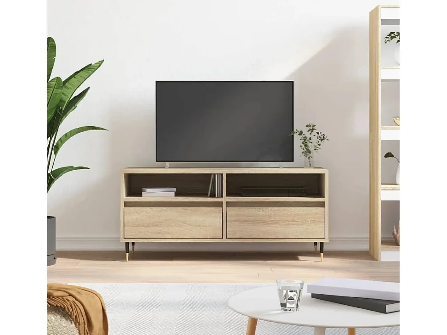 Milo Mueble de TV madera contrachapada roble Sonoma 100x34,5x44,5 cm