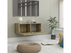 Mitchel Mueble para TV madera contrachapada color roble 80x30x30 cm