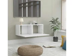 Mitchel Mueble para TV madera contrachapada blanco 80x30x30 cm