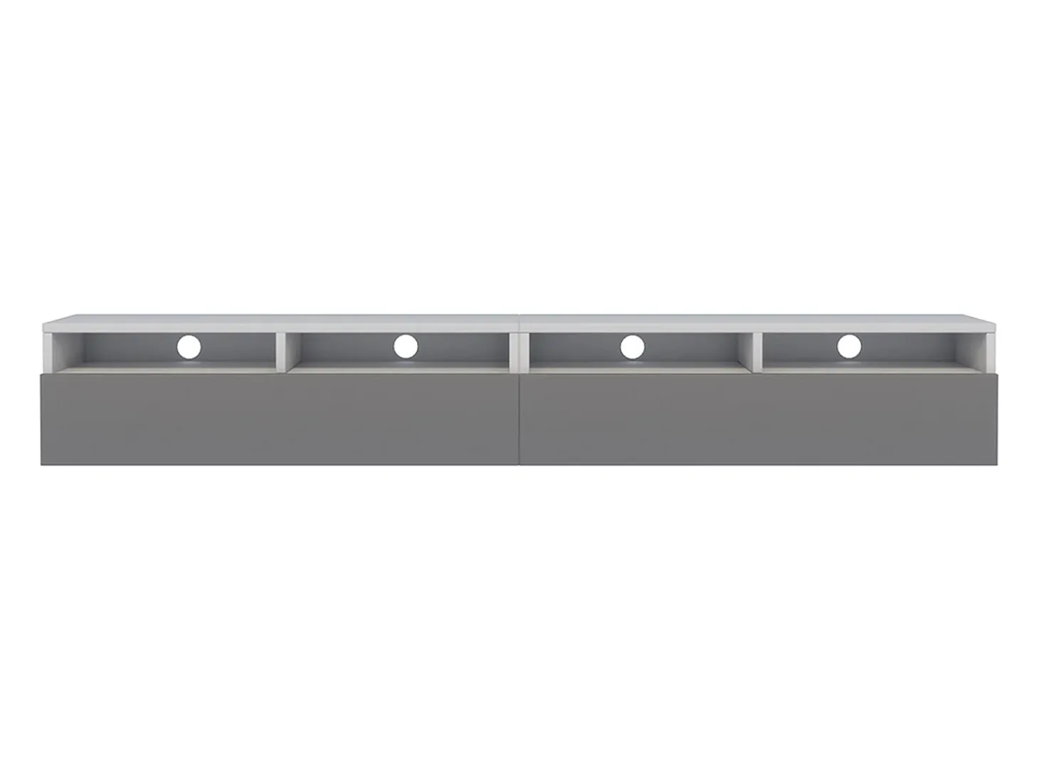 Mobile TV - bianco opaco / grigio lucido - 200 cm - REDNAW