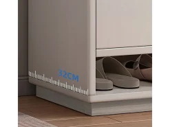 MODERNA CÓMODA BLANCA CON GRAN CAPACIDAD PARA ZAPATOS ESTANTERÍA DE 2 PUERTAS ESTRECHA