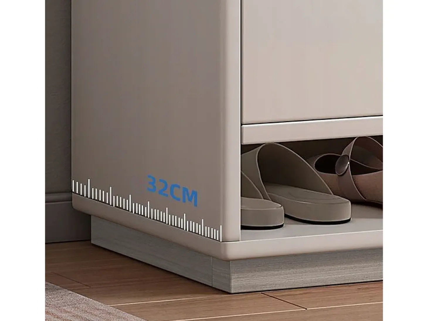 MODERNA CÓMODA BLANCA CON GRAN CAPACIDAD PARA ZAPATOS ESTANTERÍA DE 2 PUERTAS ESTRECHA
