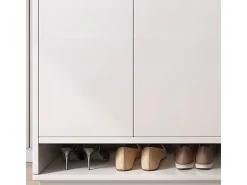 MODERNA CÓMODA BLANCA CON GRAN CAPACIDAD PARA ZAPATOS ESTANTERÍA DE 2 PUERTAS ESTRECHA