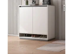 MODERNA CÓMODA BLANCA CON GRAN CAPACIDAD PARA ZAPATOS ESTANTERÍA DE 2 PUERTAS ESTRECHA
