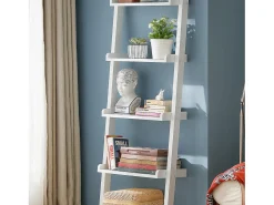 Moderna Estantería Escalera con Cinco Estantes Estante de Pared en Color Blanco, FRG17-W SoBuy ES