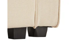 Moderno sofá de 4 plazas de lino beige con bolsillos laterales y 4 cojines: ideal para salón, oficina o apartamento