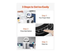 Máquina de Hielo de Sobremesa SucceBuy, 15 kg/24 h, 9 Cubitos en 6 min, Autolimpiante, Pala/Cesta, Bar/Oficina/Cocina/Hogar